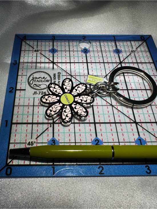Coach Accessories - Coach Pink Logo Daisy Keychain with Lime and Matching Pen